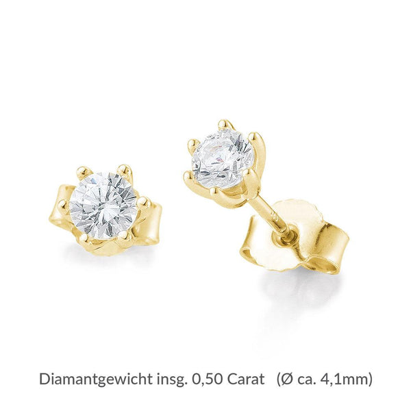 Diamantohrstecker · Gelbgold · 6er Krappe · 0,50ct. kaufen bei 