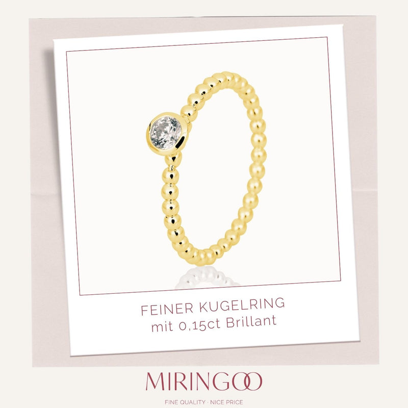 Feiner Solitaire - Kugelring · Zarge · 0,15ct