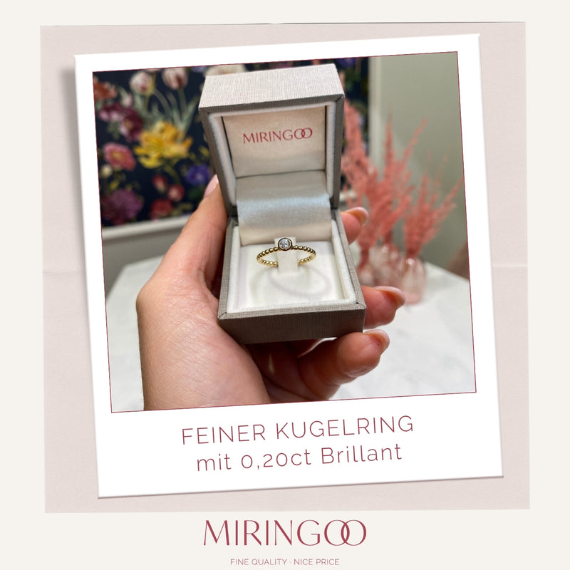 Feiner Solitaire - Kugelring · Zarge · 0,20ct