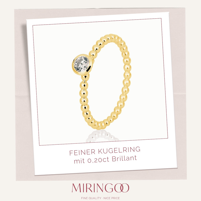 Feiner Solitaire - Kugelring · Zarge · 0,20ct