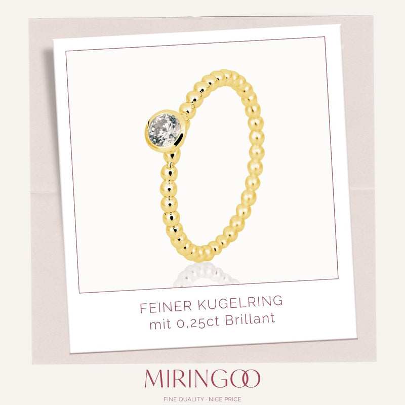 Feiner Solitaire - Kugelring · Zarge · 0,25ct