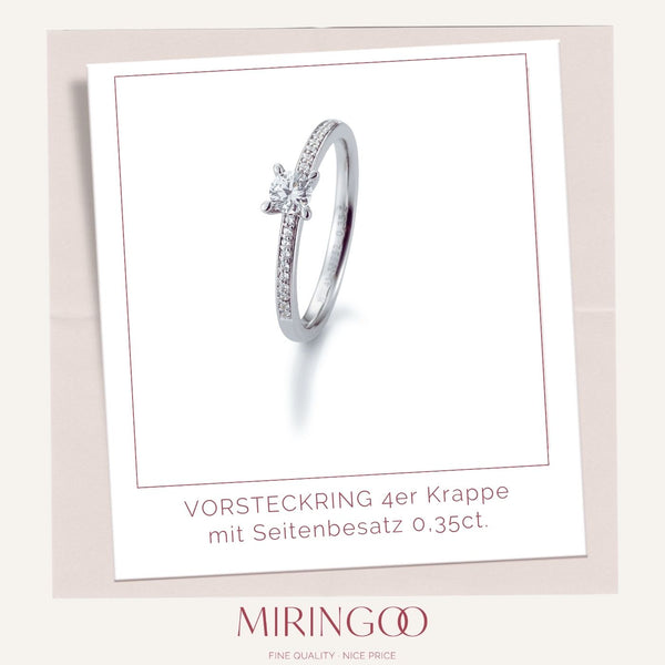 Ring 4er Krappe · mit Seitenbesatz · 0,35ct