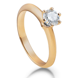 Solitaire-Ring "Audrey" mit 6er-Krappe und 0,50ct. Diamant