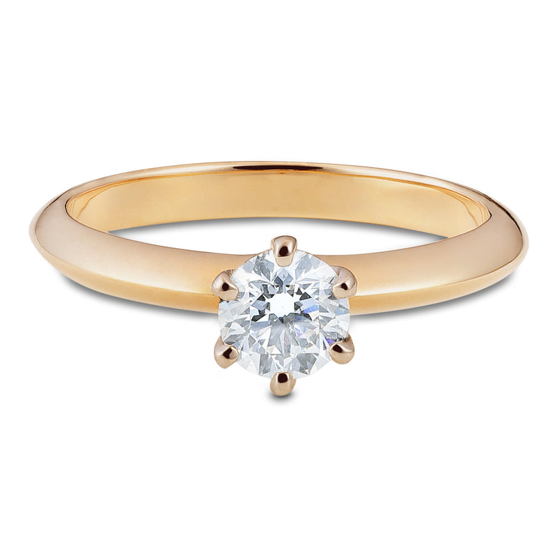 Solitaire-Ring "Audrey" mit 6er-Krappe und 0,50ct. Diamant