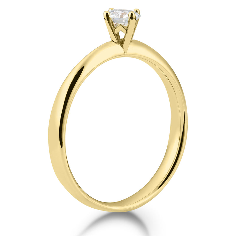 Solitaire-Ring "Classico" mit 4er-Krappe und 0,50ct. Diamant