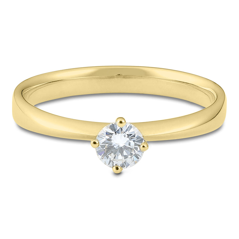 Solitaire-Ring "Classico" mit 4er-Krappe und 0,50ct. Diamant