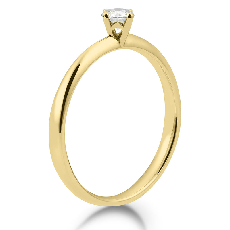Solitaire-Ring "Classico" mit 4er-Krappe und 0,25ct. Diamant