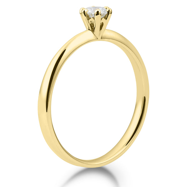 Solitaire-Ring "Classico" mit 6er-Krappe und 0,50ct. Diamant