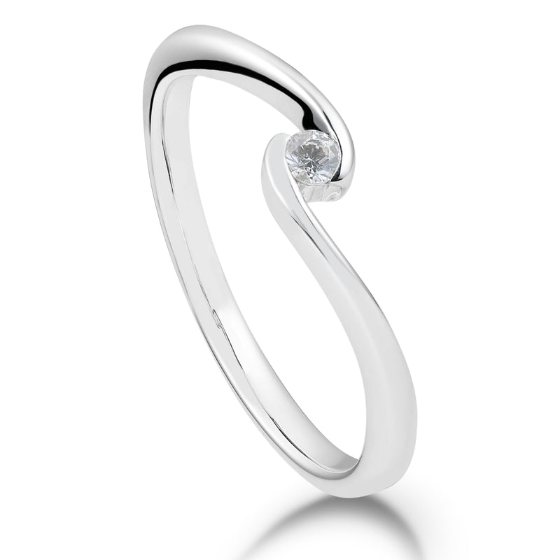 Solitaire-Ring "Umarmen" mit 0,15ct. Diamant