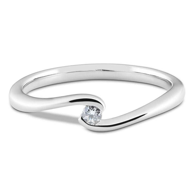 Solitaire-Ring "Umarmen" mit 0,15ct. Diamant