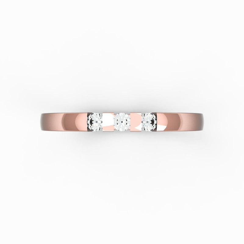 Memoire-Ring mit 3 Diamanten in Balkenfassung (insg. 0,12ct.) kaufen bei 