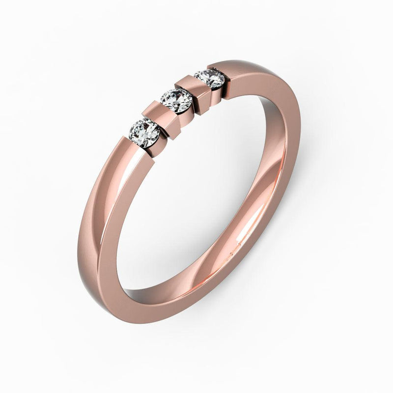 Memoire-Ring mit 3 Diamanten in Balkenfassung (insg. 0,12ct.) kaufen bei 