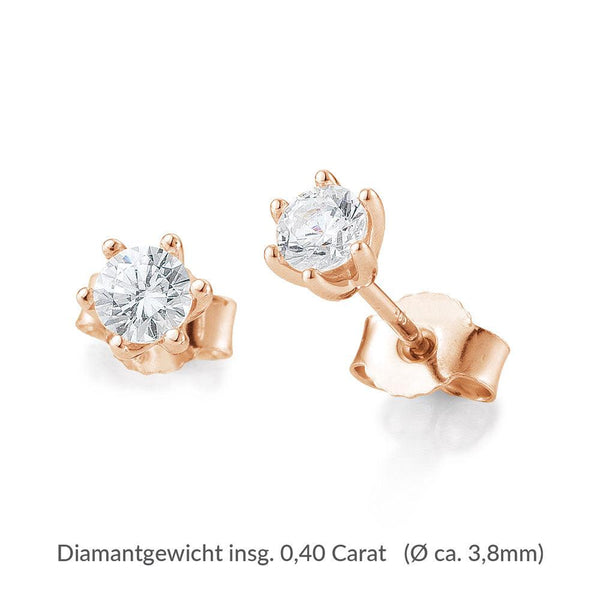 Diamantohrstecker · Rotgold · 6er Krappe · 0,40ct. kaufen bei 