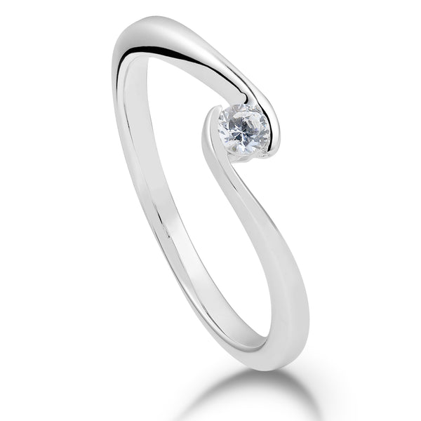 Solitaire-Ring "Umarmen" mit 0,25ct. Diamant
