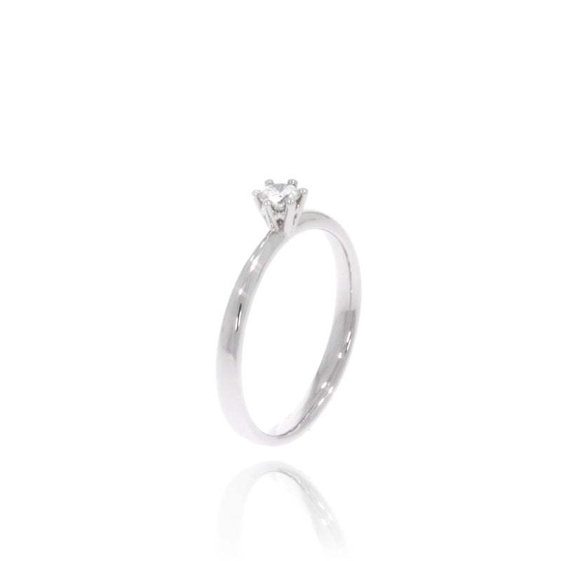 Solitaire-Ring "Classico" mit 6er-Krappe und 0,20ct. Diamant kaufen bei 