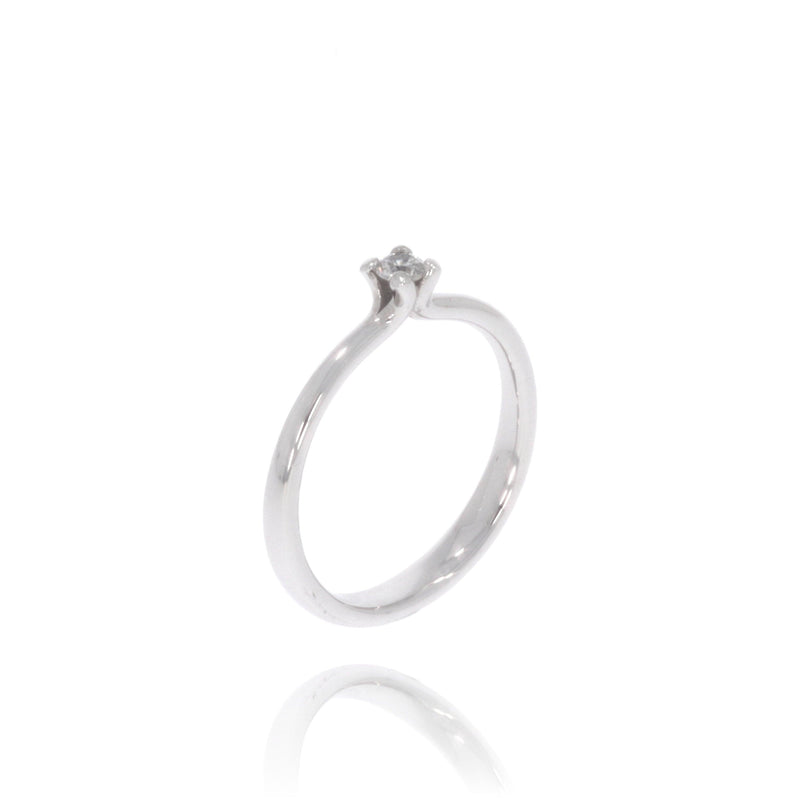 Solitaire-Ring "Welle medium" mit 0,10ct. Diamant kaufen bei 