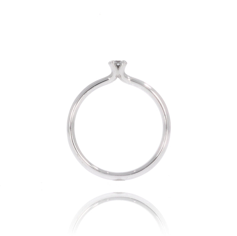Solitaire-Ring "Welle medium" mit 0,10ct. Diamant kaufen bei 