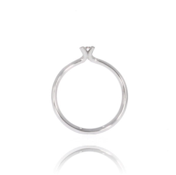 Solitaire-Ring "Welle medium" mit 0,15ct. Diamant kaufen bei 