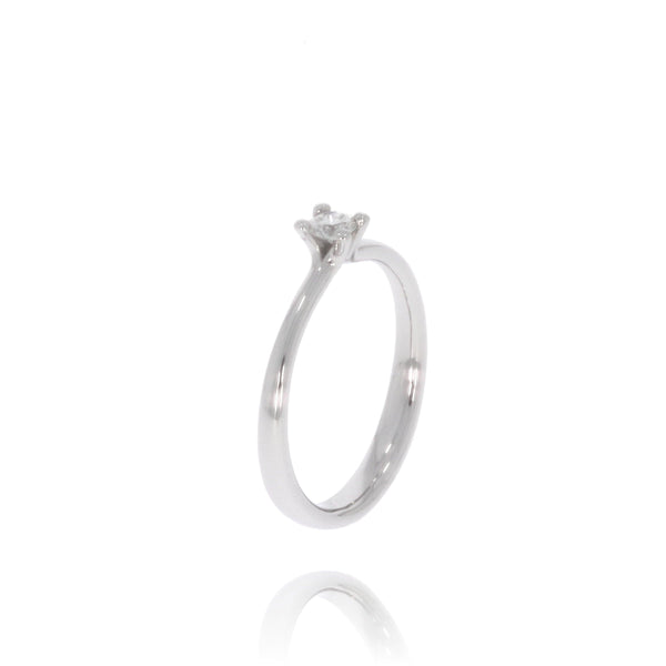 Solitaire-Ring "Welle medium" mit 0,25ct. Diamant kaufen bei 